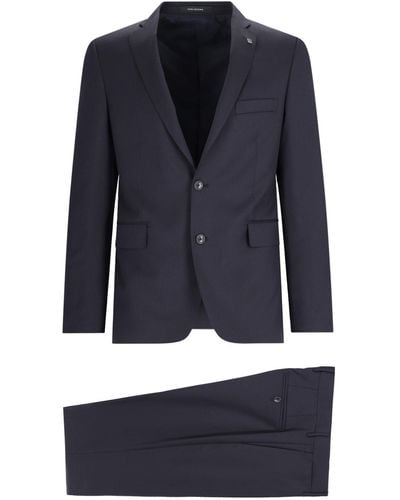 Tagliatore 0205 Virgin Wool Two-Piece Suit - Blue