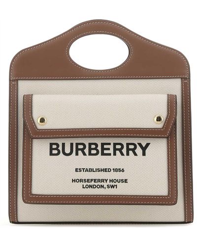 Burberry Two-Tone Canvas And Leather Mini Pocket Handbag - Multicolour
