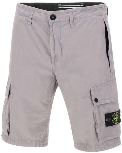 Stone Island Cotton Shorts - Gray