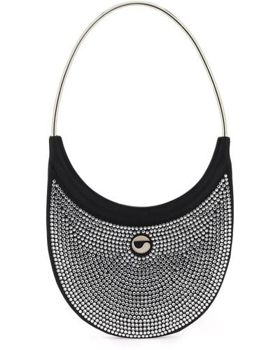 Coperni Embellished Fabric Ring Swipe Shoulder Bag - Grey