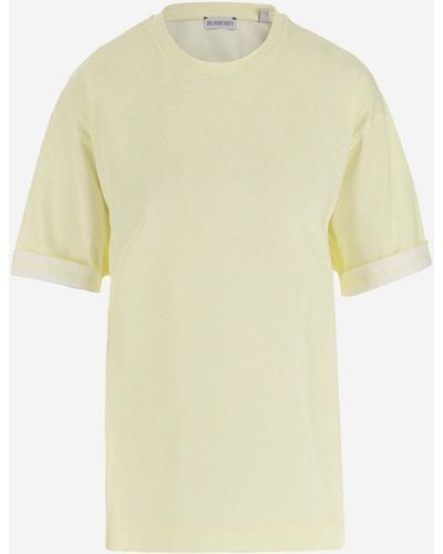 Burberry Cotton T-Shirt - Yellow