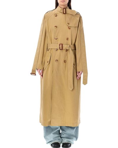 R13 Oversized Deconstructed Trench Coat - Brown