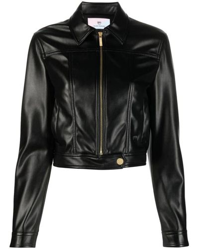 Chiara Ferragni Faux-leather Zip-up Jacket - Black