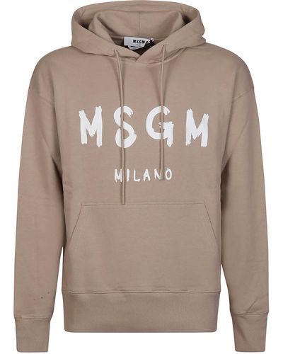MSGM Logo Print Sweatshirt - Gray
