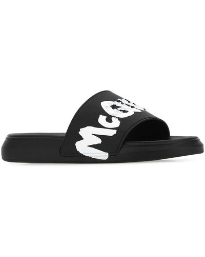 Alexander McQueen Rubber Slippers - Black