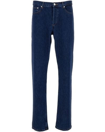 A.P.C. Blue Medium Waist Slim Fit Jeans In Cotton Man