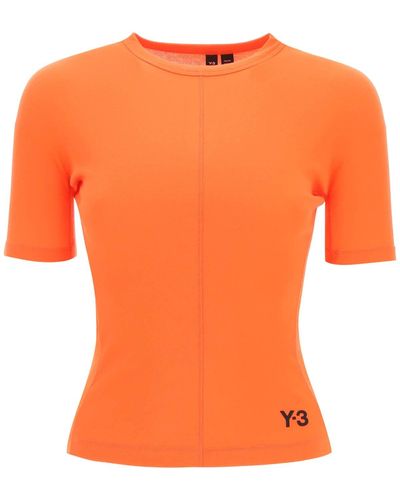Y-3 'fitted' Organic Cotton T-shirt - Orange