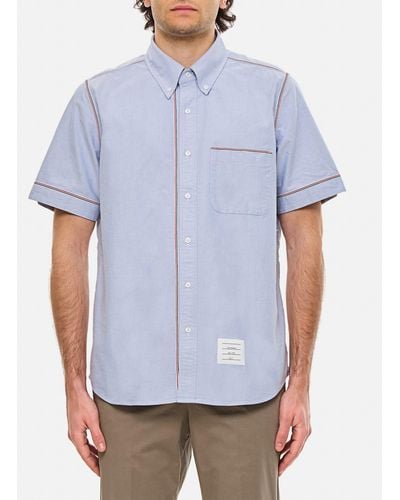 Thom Browne Cotton Button Down Shirt - Blue