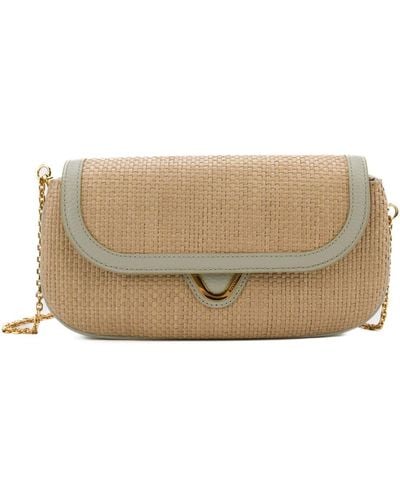 Coccinelle Raffia And Leather Bag - Natural