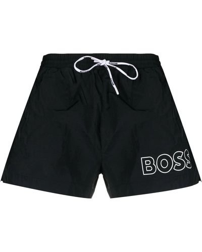 BOSS Quick-Drying Beach Boxers With Profiled Logo - Black