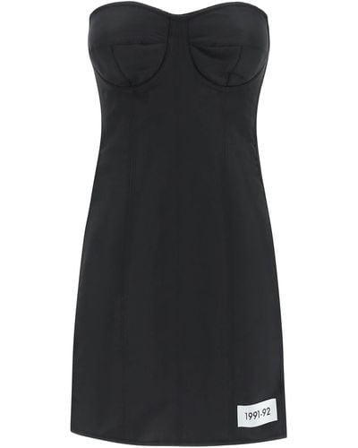 Dolce & Gabbana Faille Moiré Mini Dress - Black