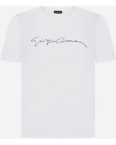 Giorgio Armani Logo Viscose T-shirt - White