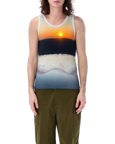 MSGM Tank Top Sunrise Print - Blue