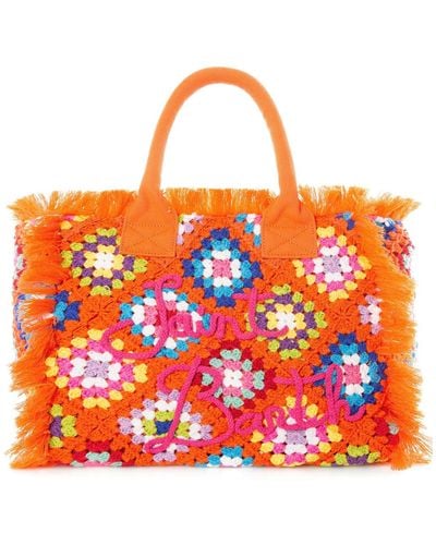 Mc2 Saint Barth Vanity Crochet Shoulder Bag With Pattern - Orange