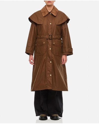 Barbour Fellbeck Waxed Cotton Trench Coat - Brown