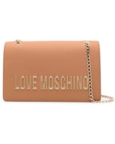 Love Moschino Logo-plaque Leather Shoulder Bag - Brown