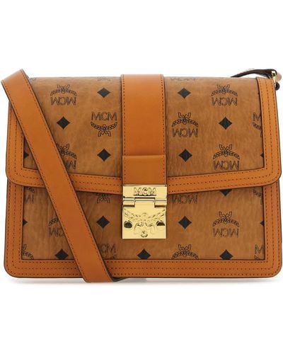 MCM Printed Canvas And Leather Tracy Crossbody Bag - Brown