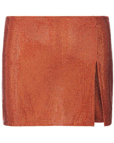 GIUSEPPE DI MORABITO Orange Mini Skirt With Crystals