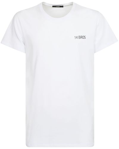 14 Bros Logo-Print T-Shirt - White
