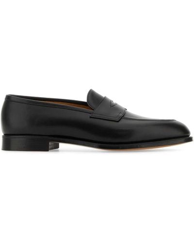 Edward Green Leather Piccadilly Loafers - Black