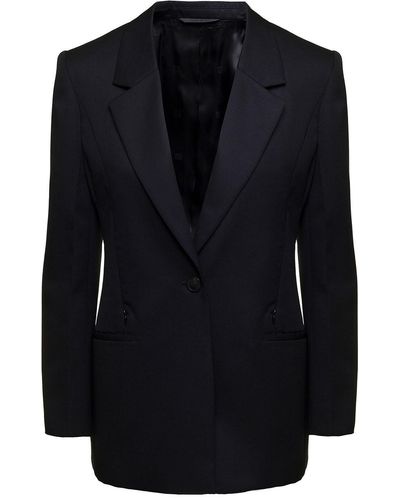Givenchy Black Single-breasted Jacket With Notched Revers In Wool And Mohair