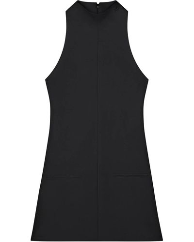 Courreges 2 Pocket Twill A Line Dress - Black