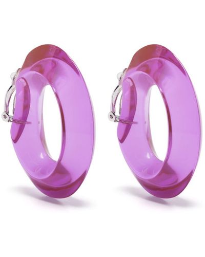 Monies Flotti Clip-on Hoop Earrings - Purple