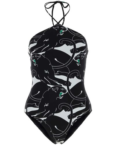 Valentino Garavani Printed Stretch Nylon Escape Swimsuit - Black