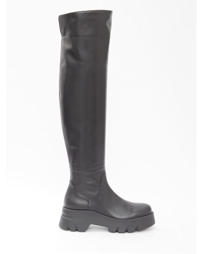Gianvito Rossi Montey Cuissard Boots - Black