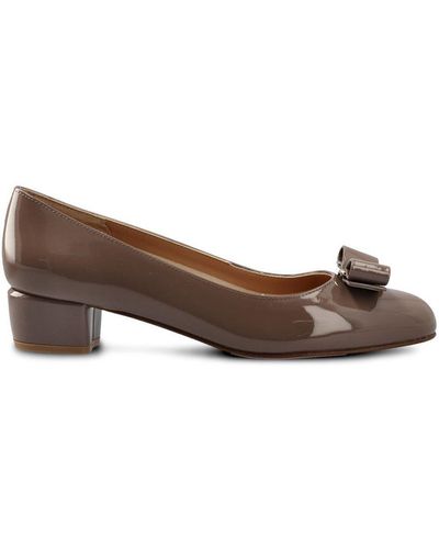 Ferragamo Bow-Detailed Slip-On Court Shoes - Brown