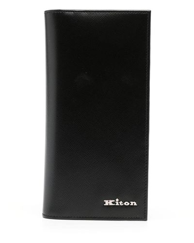 Kiton Business Cards Leather Holder - Black