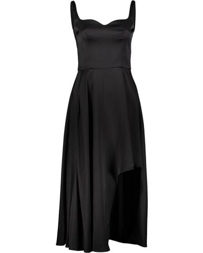 Alexander McQueen Asymmetric Hem Midi Dress - Black