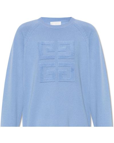 Givenchy Cashmere Jumper With Logo - Blue