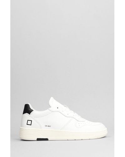 Date Court Basic Trainers In White Leather