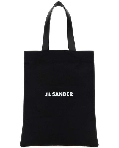 Jil Sander Canvas Medium Book Shopping Bag - Black