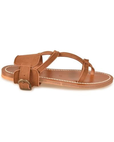 K. Jacques Ankle Buckle Strap Sandals - Brown