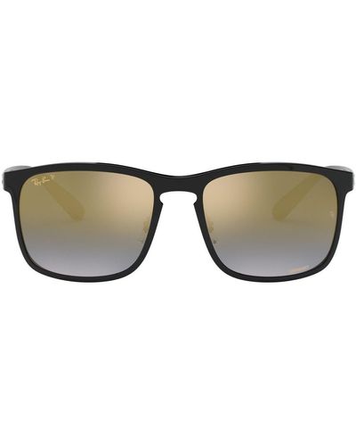 Ray-Ban Chromance Square Frame Sunglasses - Black