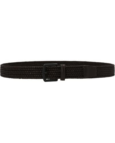 D'Amico Braided Leather Belt - Black