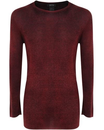 Avant Toi Reversible Round Neck Pullover - Red