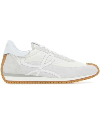 Loewe Fabric And Suede Ballet Trainers - White
