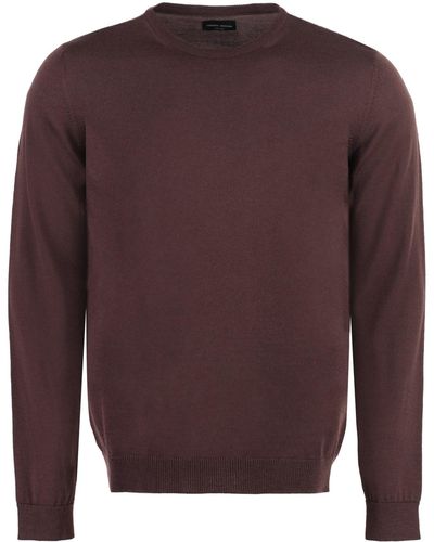 Roberto Collina Merino Wool Crew-Neck Sweater - Purple