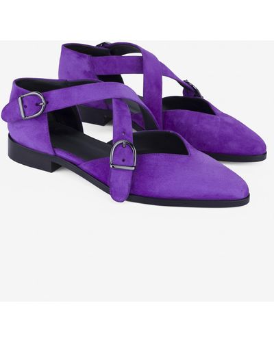 CB Made In Italy Suede Flats Croce - Purple
