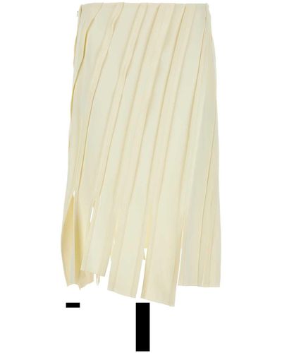 Bottega Veneta Ivory Stretch Viscose Skirt - Natural
