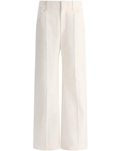 Chloé Wide Leg Pants With Raw Finish - White