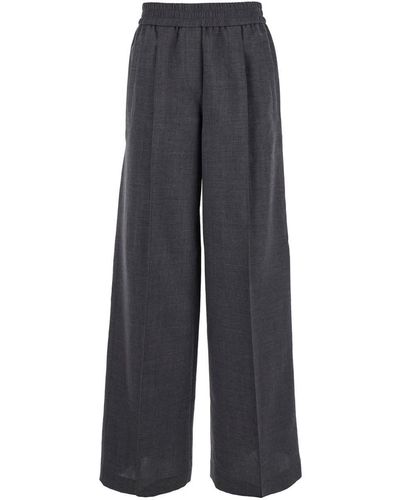 Brunello Cucinelli Trousers With Elastic Waistband - Blue