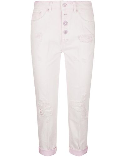 Dondup Buttoned Cropped Jeans - White