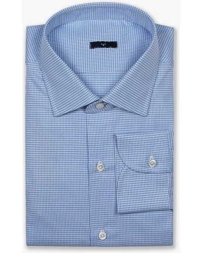 Larusmiani Handmade Shirt Mayfair Executive Shirt - Blue