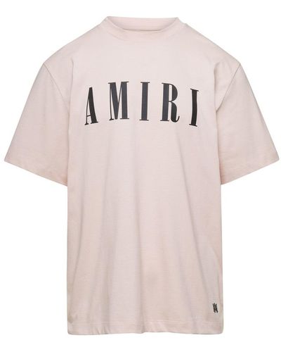 Amiri Crew Neck T-Shirt Iin Cotton - Pink