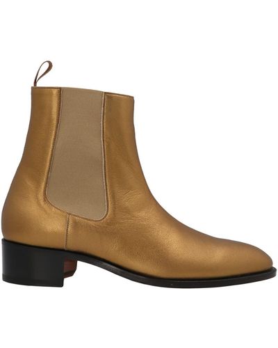 Tom Ford Leather Ankle Boots - Metallic