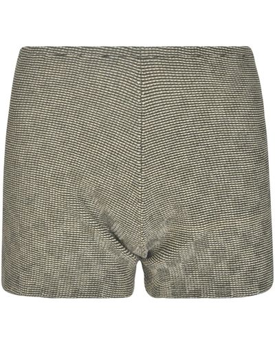 Isa Boulder Elastic Waist Weave Shorts - Grey